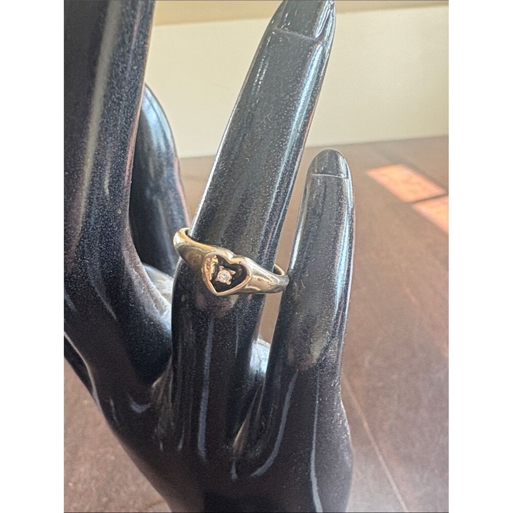 Heart Solitaire Gold Ring with Center Stone